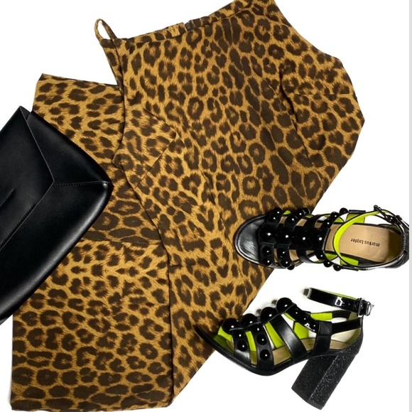 Vintage True 1990’s Rockabilly Leopard Mini Dress - Picture 5 of 7